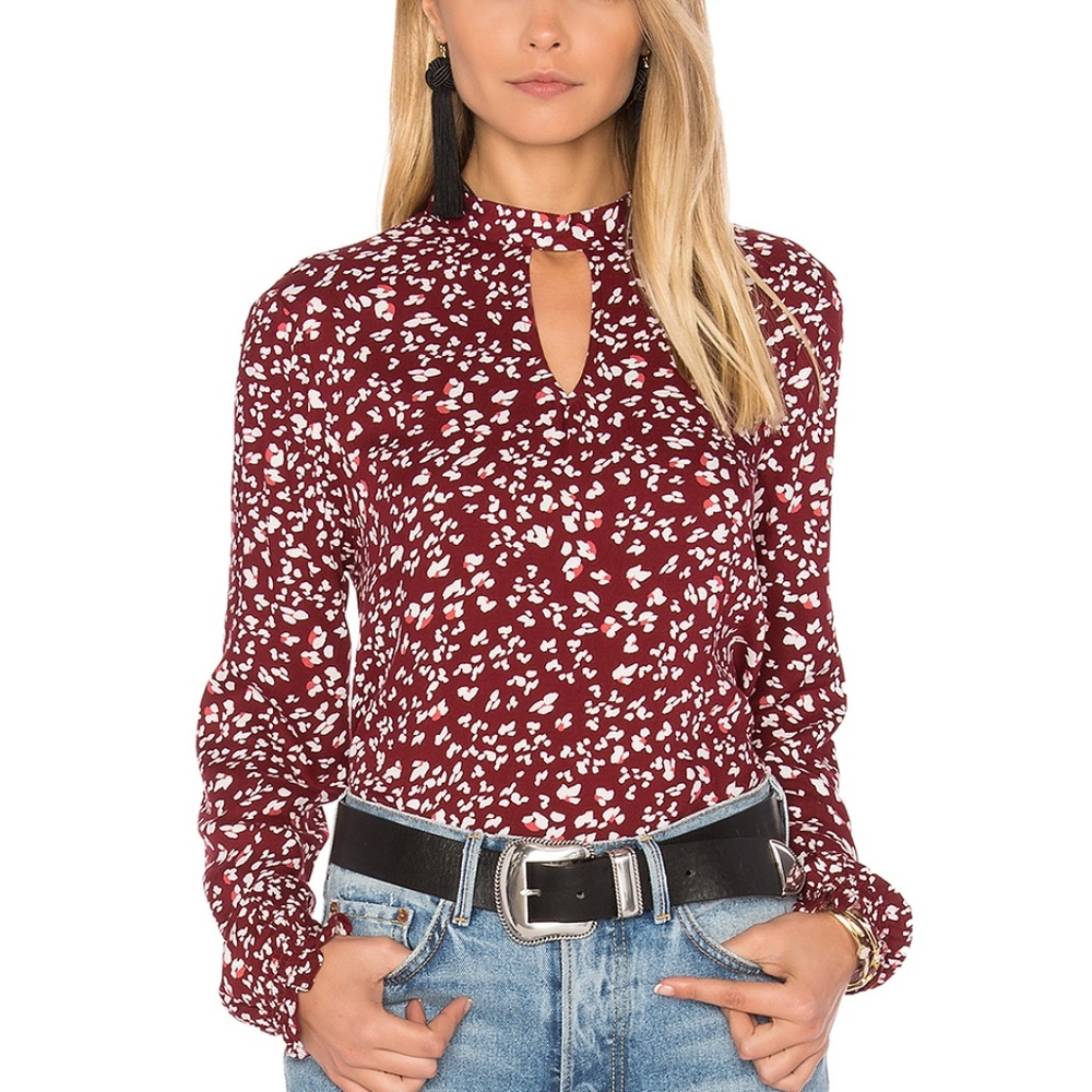 Jack By BB Dakota Aheesha Blouse Burnt Red XS
